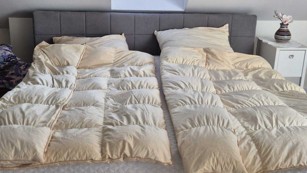 Komplet kołdra160x200 cm z puchu i pierza oraz poduszka 70x80 cm