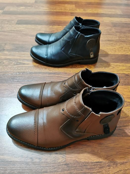 Eleganckie Skórzane Buty Męskie Ocieplane