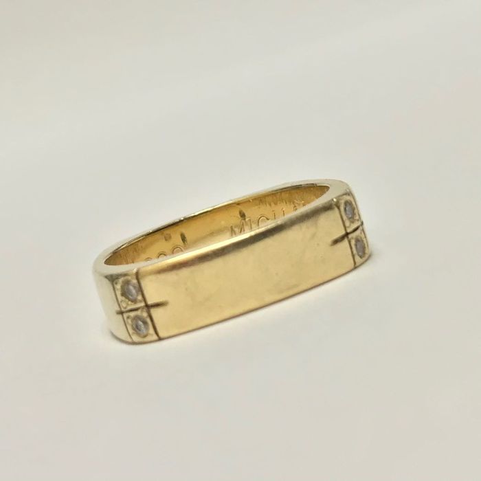 Złota OBRĄCZKA damska 14K oryginalna forma BRYLANT