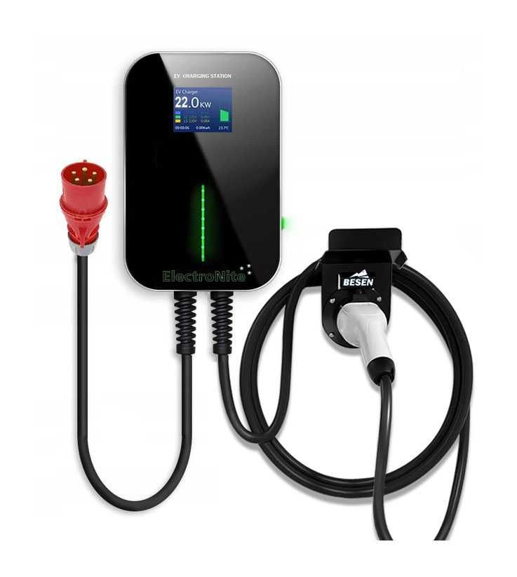 Domowa stacja ładowania samochodów Wallbox BESEN 22kW APP IP66