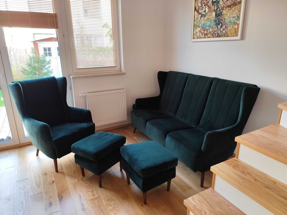 Sofa + fotel + 2 x pufa Tino Gala Colezzione Mebloo