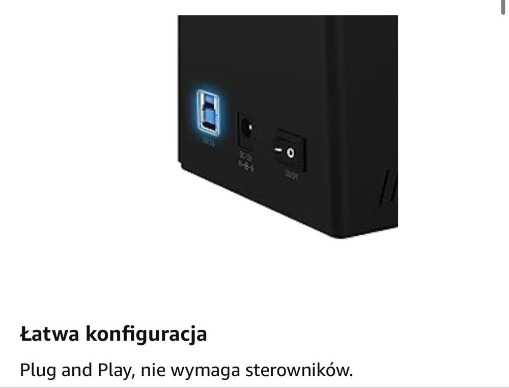2 Bay USB A Stacja dokująca do dysków twardych (2’5” i 3’5”)