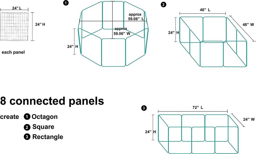 Kojec klatka wybieg dla zwierząt DRZWI psa królika 150x150x61