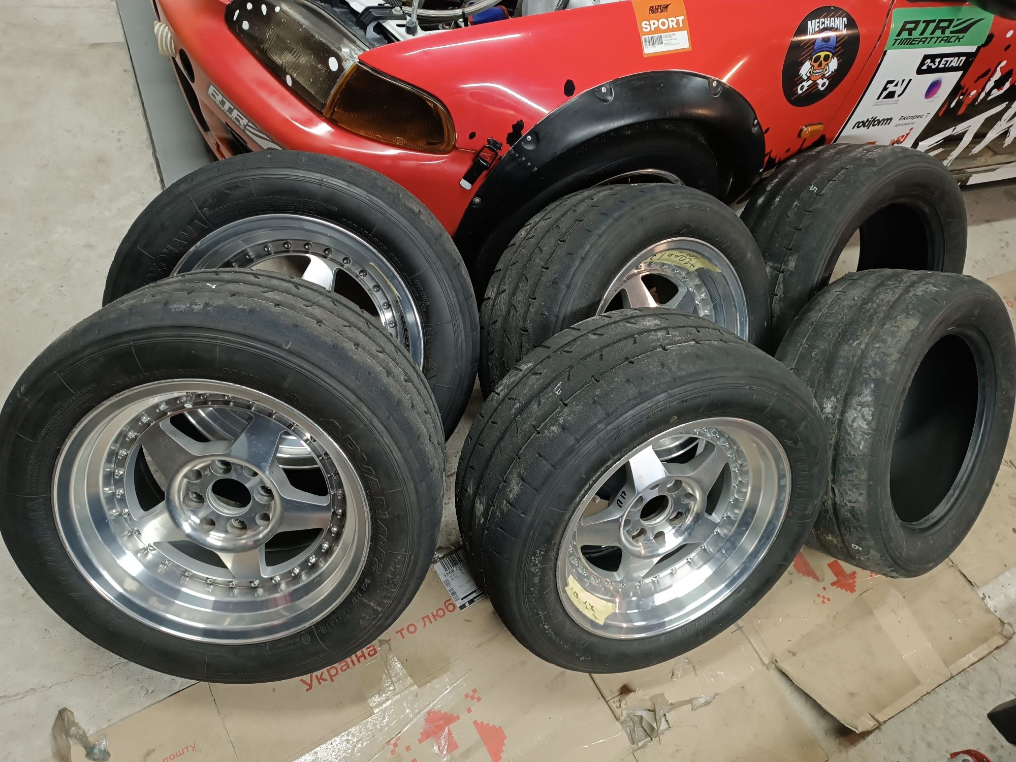 Полуслик, Yokohama Advan A052 225/50 R15, 6 шт.