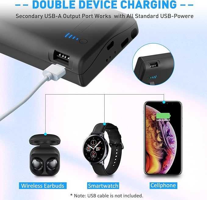 Etui z baterią do Galaxy S21, 4800 mAh z podpórką czarne