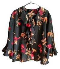 koszula kwiaty falbanki rękawy elegancka cottagecore vintage y2k