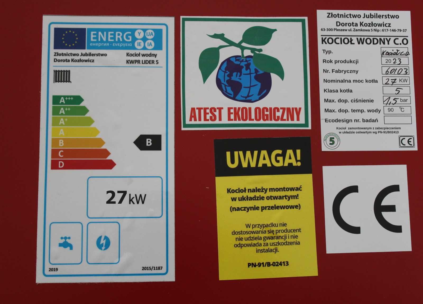 KOTŁY 27kW do 270m2 z Podajnikiem na Ekogroszek Piec KOCIOŁ 21 25 26