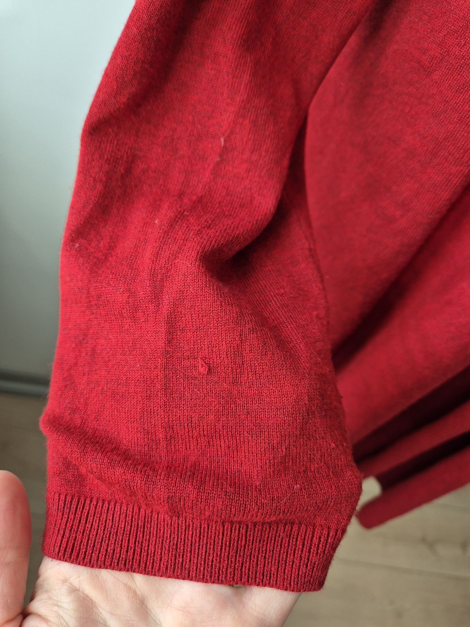 Czerwony długi kardigan Zara Knit L używany
