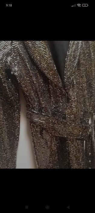 Vestido blazer c brilho