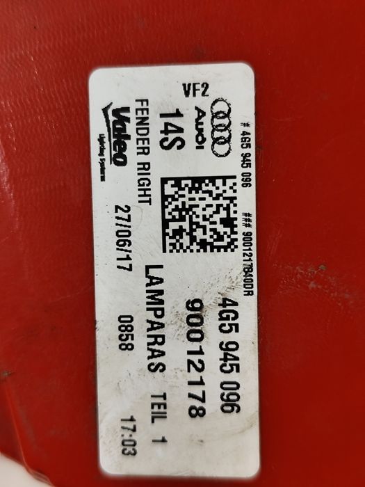 Audi A6 C7 4G 12- Sedan Prawy Tył Prawa Tylna Lampa Ładna EU WLKP Oryg
