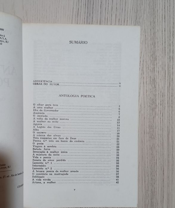 Vinicius de Moraes. Antologia Poética