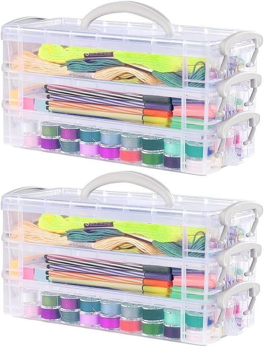 Przezroczyste Pudełka Organizer na Biurko 2 sztuki Składane