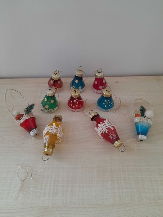 Szklane stare bombki Lauscha z NRD lata 70-te