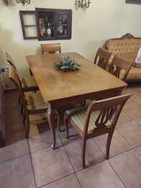Stół w stylu Ludwik plus 6  krzeseł