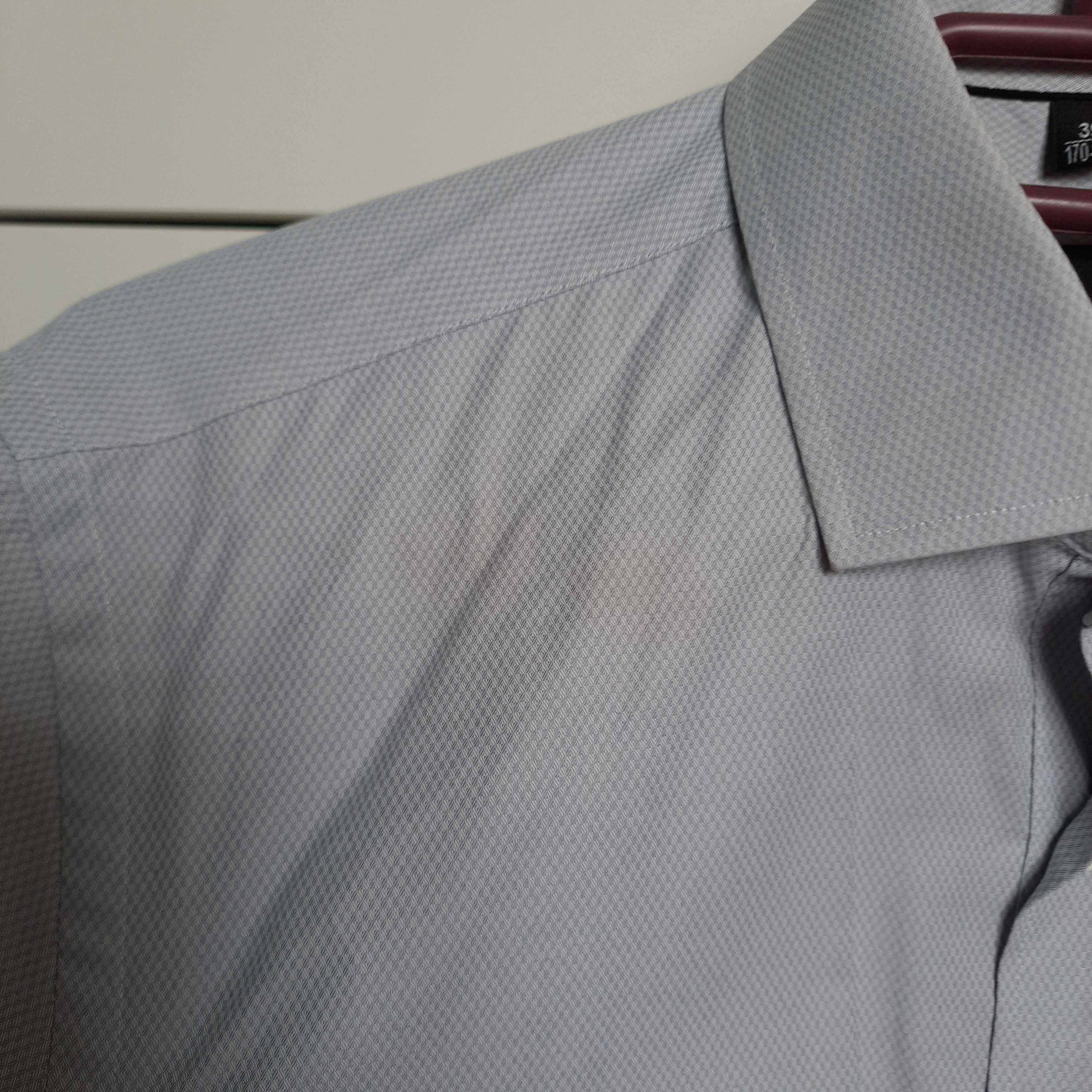Ewex MeCollection elegancka koszula slim niebieska kratka 39/170/176 M