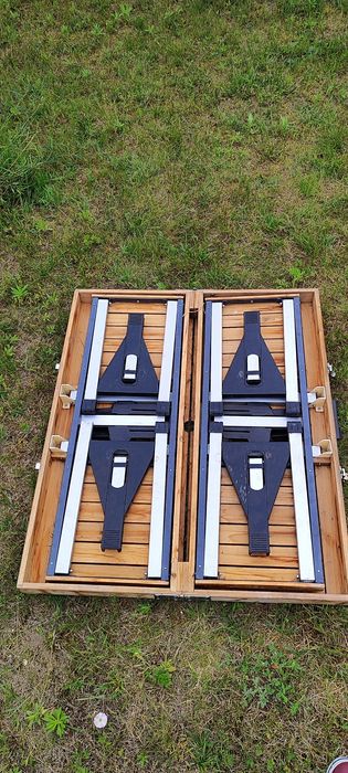 Plac zabaw dla dzieci drewniany że ślizgiem plus stolik składany