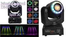 Ruchoma Głowa LED Gobo Spot 30W + 12 LED RGB RING 7- Wzorów DMX