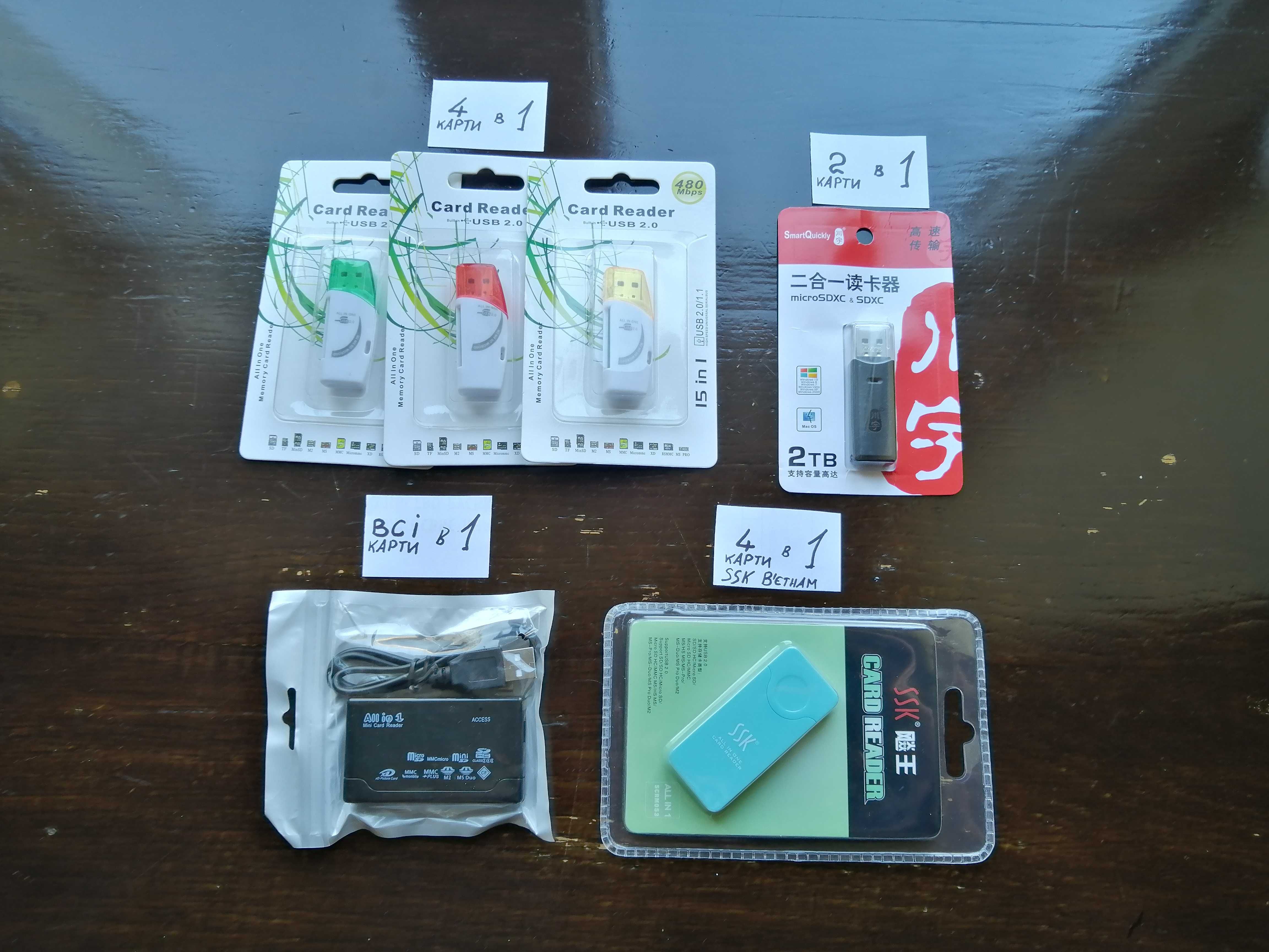 Картрідер до карт SD Micro SD MS М2 xD Card CF TF SDHC SDXC CardReader