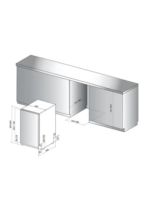 Посудомийна машина вбудована 45 см   WSIC3M17