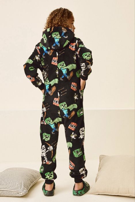 Пижамний набор next minecraft 134 см з тапцями