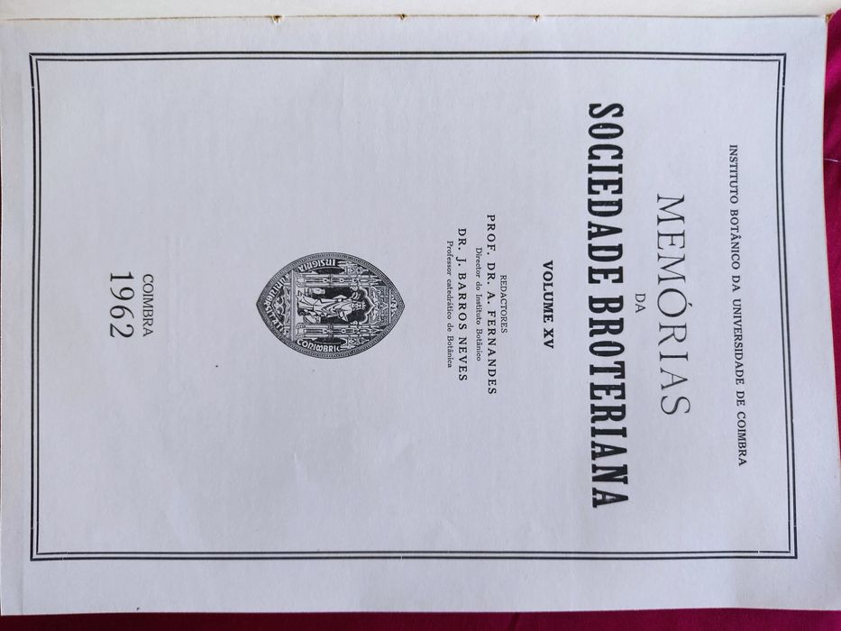 Memórias da Sociedade Broteriana, 1962