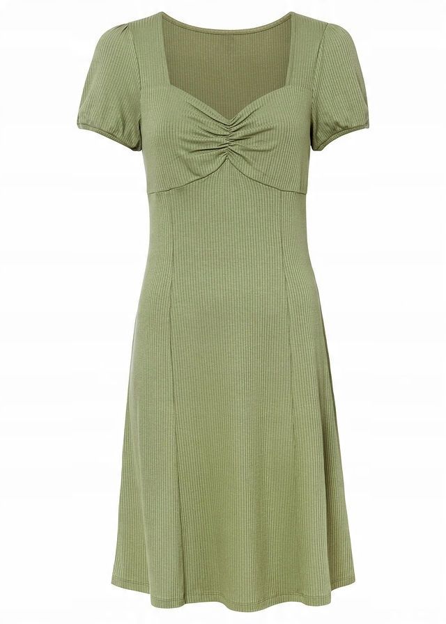 B.P.C sukienka khaki dekolt serce ^32/34