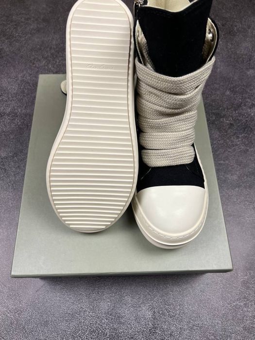 Rick Owens Ramones Jambo Lace Low Black White