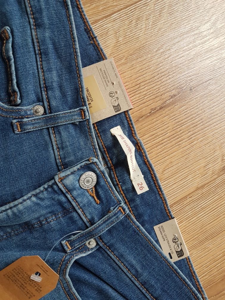 W26 L32 XS Levi's 315 Shaping Bootcut jeansy spodnie dzwony damskie