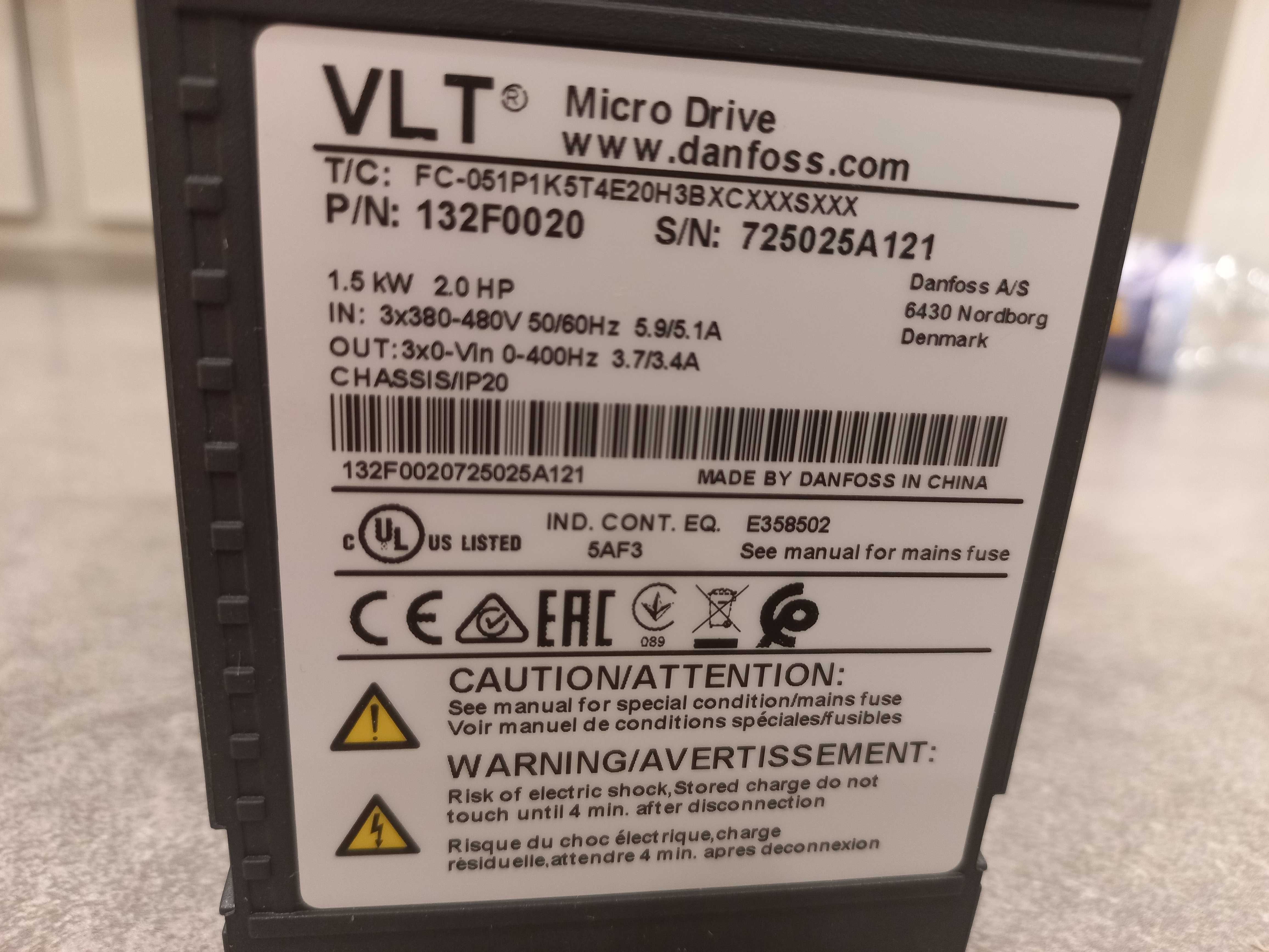 Falownik Danfoss 132 F 0020 1,5 KW