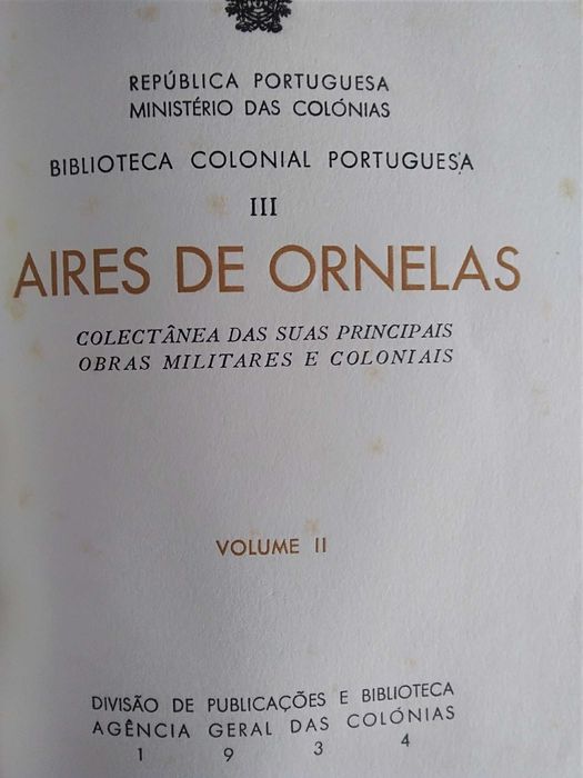Aires de Ornelas - Coletânea das suas Principais Obras Militares e Col