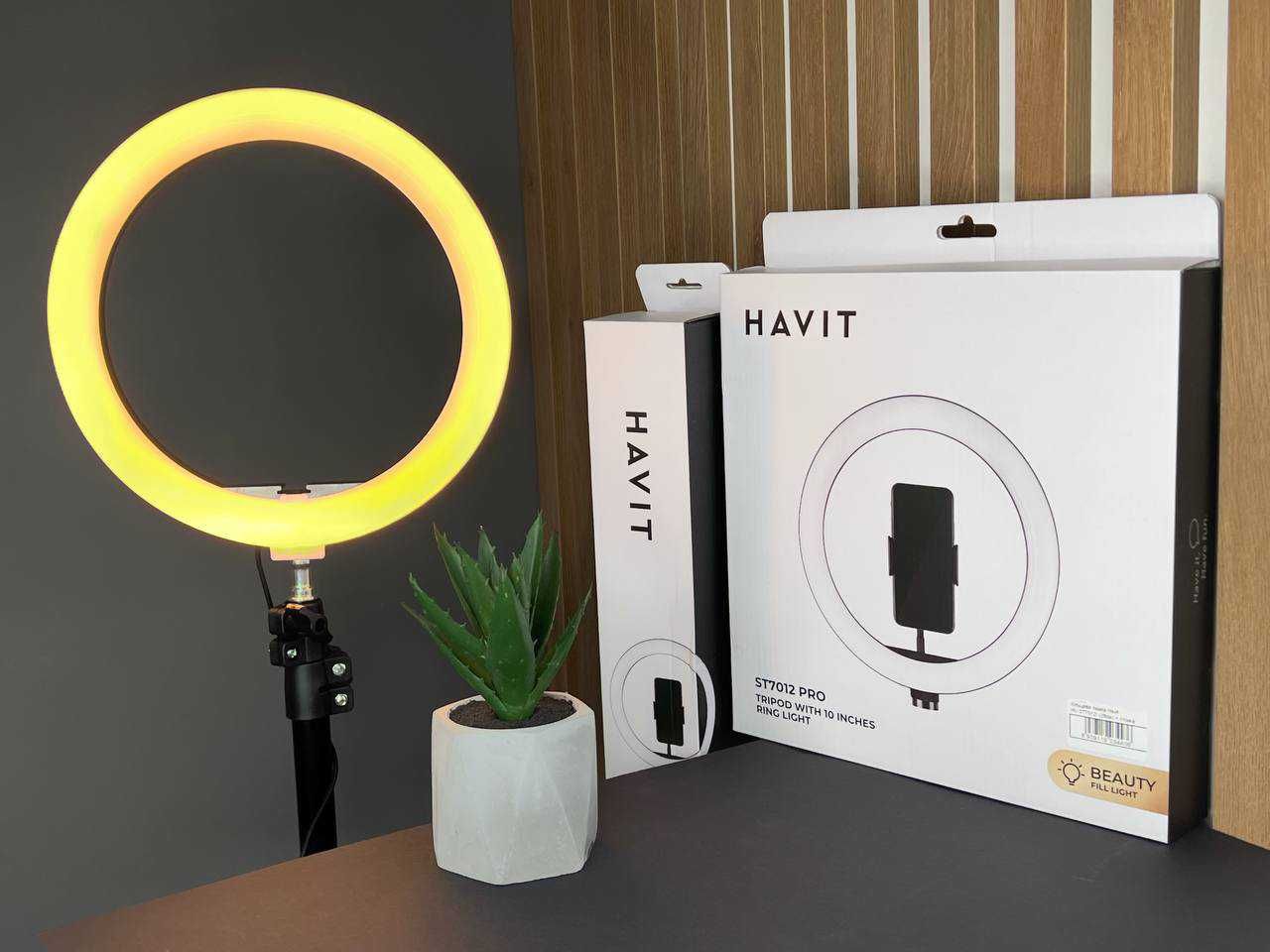 Кільцева лампа Havit HV-ST7012I (26см) + стійка (2,1м) Купити