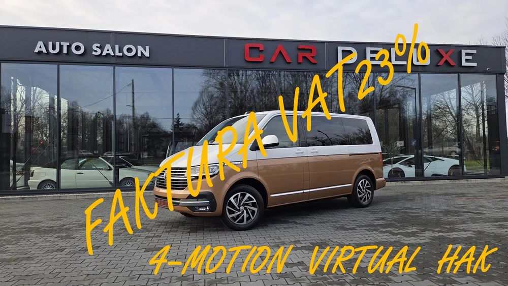 Volkswagen Multivan FV 23% / 4-MOTION / HIGHLINE / Alcantara / EL. DRZWI / WEBASTO / Hak