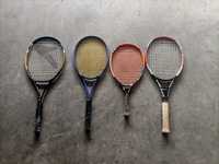 Várias raquetes de tênis