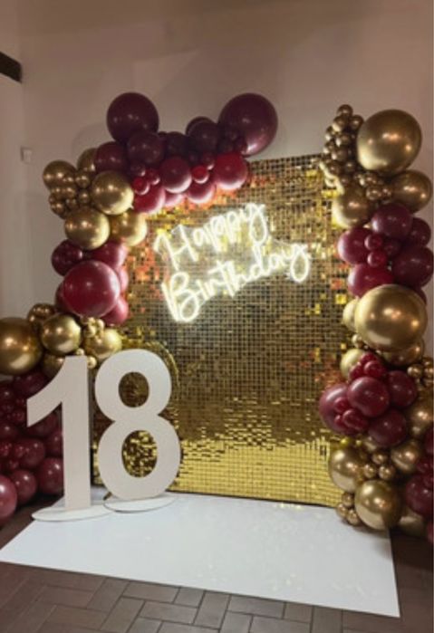 Napis led neon Happy Birthday na urodziny 18 osiemnastka impreza