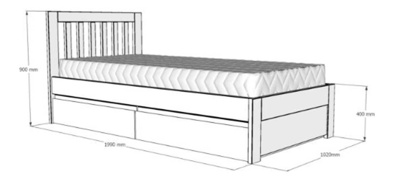 Cama Solteiro / Individual 90 cm lacada branco