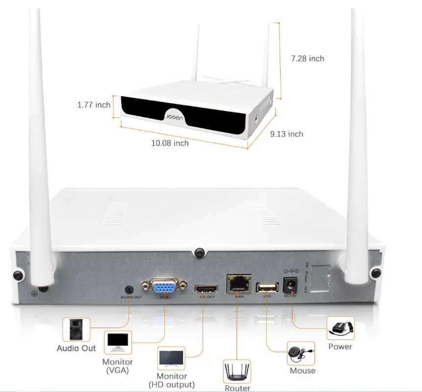 Kit CCTV WiFi videovigilância 8CH 4/8 câmaras 3MP