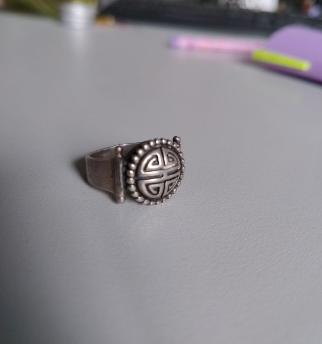 Кольцо печатка серебро