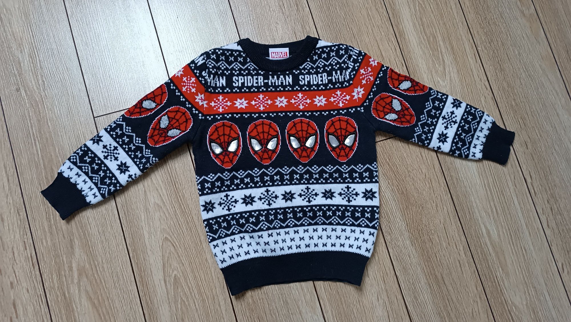 Sweter świąteczny dla chłopca Spiderman