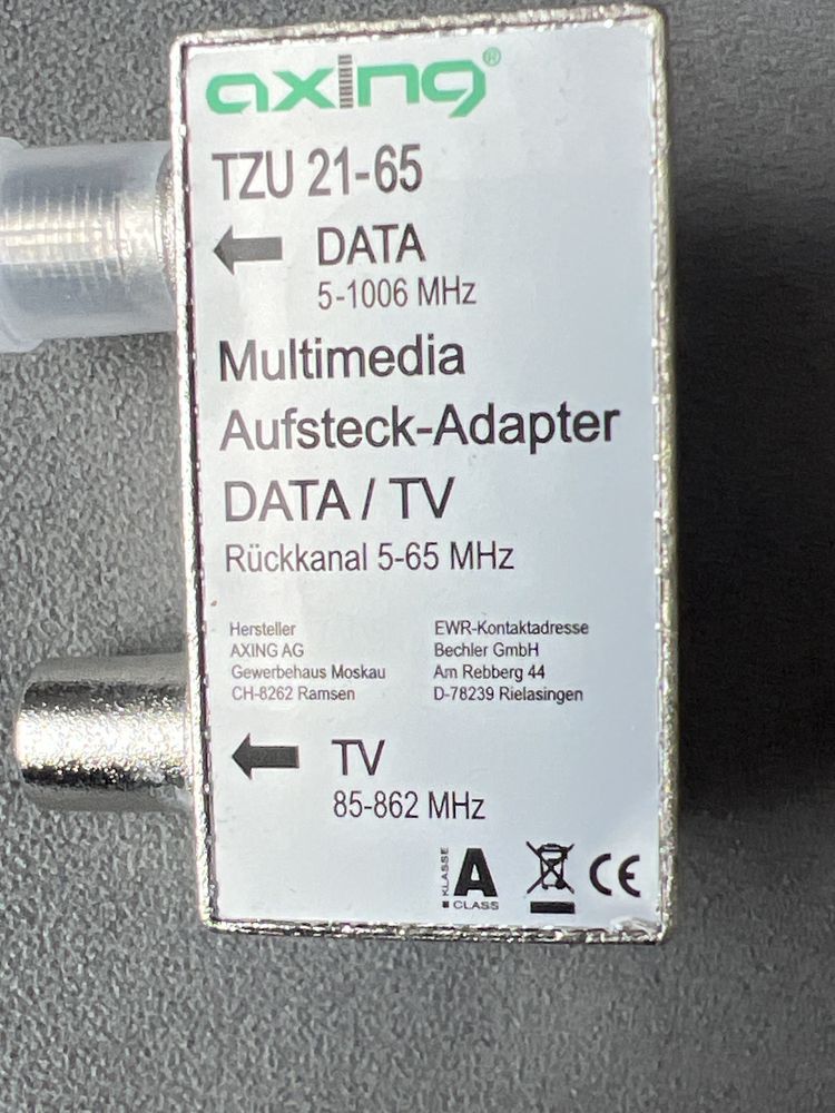 Axing TZU 21-65 rozdzielacz adapterów wtykowych do modemu kablowego#8