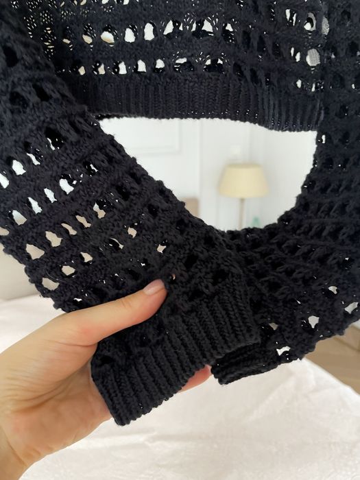 Stradivarius ażurowy top siatka siateczka bluzka mesh dzianinowy