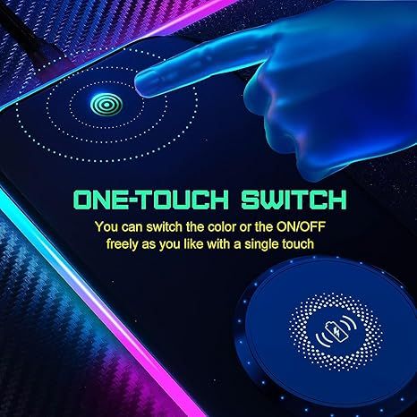 Podkładka Gamingowa Xxl Rgb Qi 15W Led Gim 800X300Mm Ładowanie