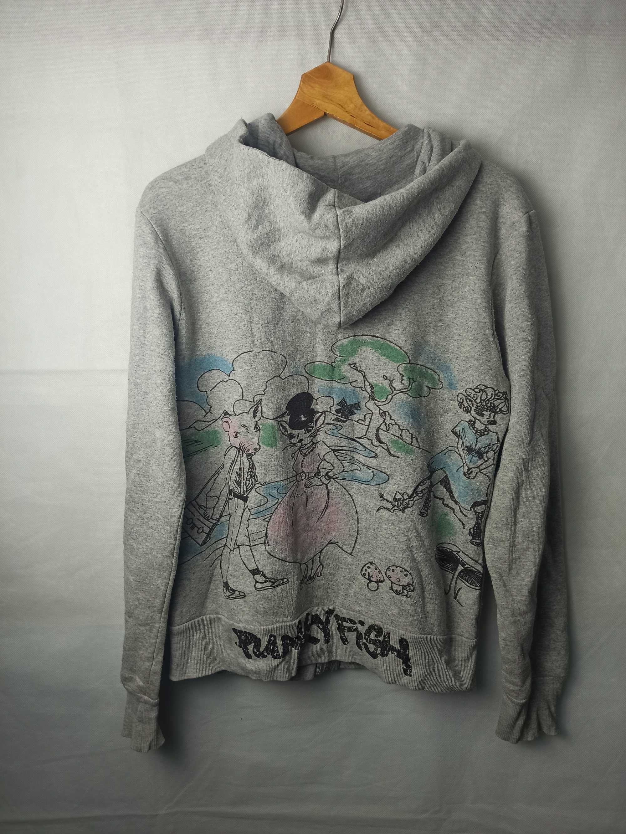 Y2K Vintage Funky Punkyfish Hoodie All over print bluza z kapturem