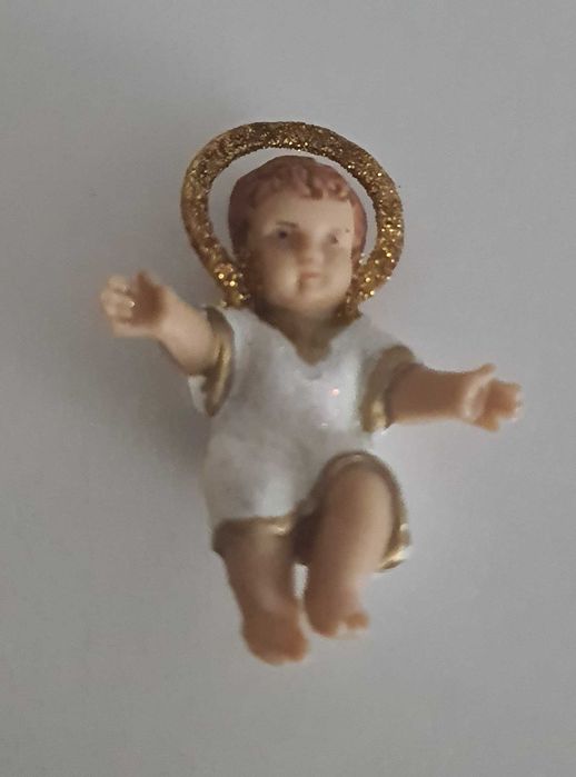 Piękna figurka ceramiczna Dzieciątko Jezus na sianku szopka Jezusek