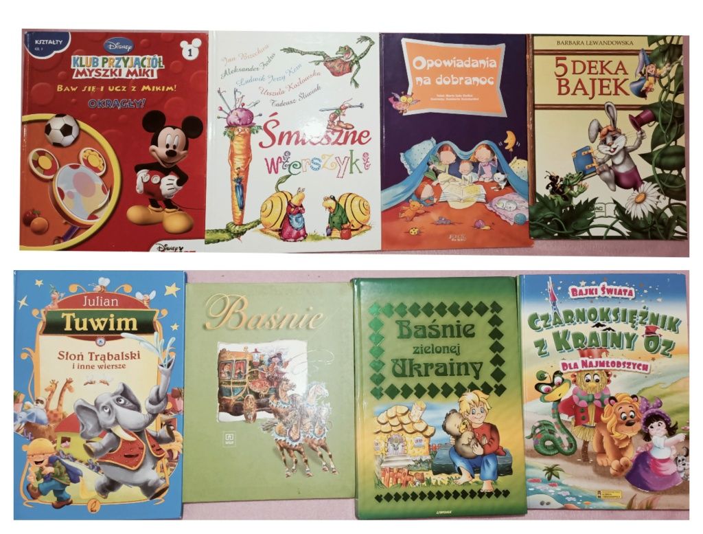 Zestaw 8 książek A4 dla dzieci baśnie bajki wierszyki
