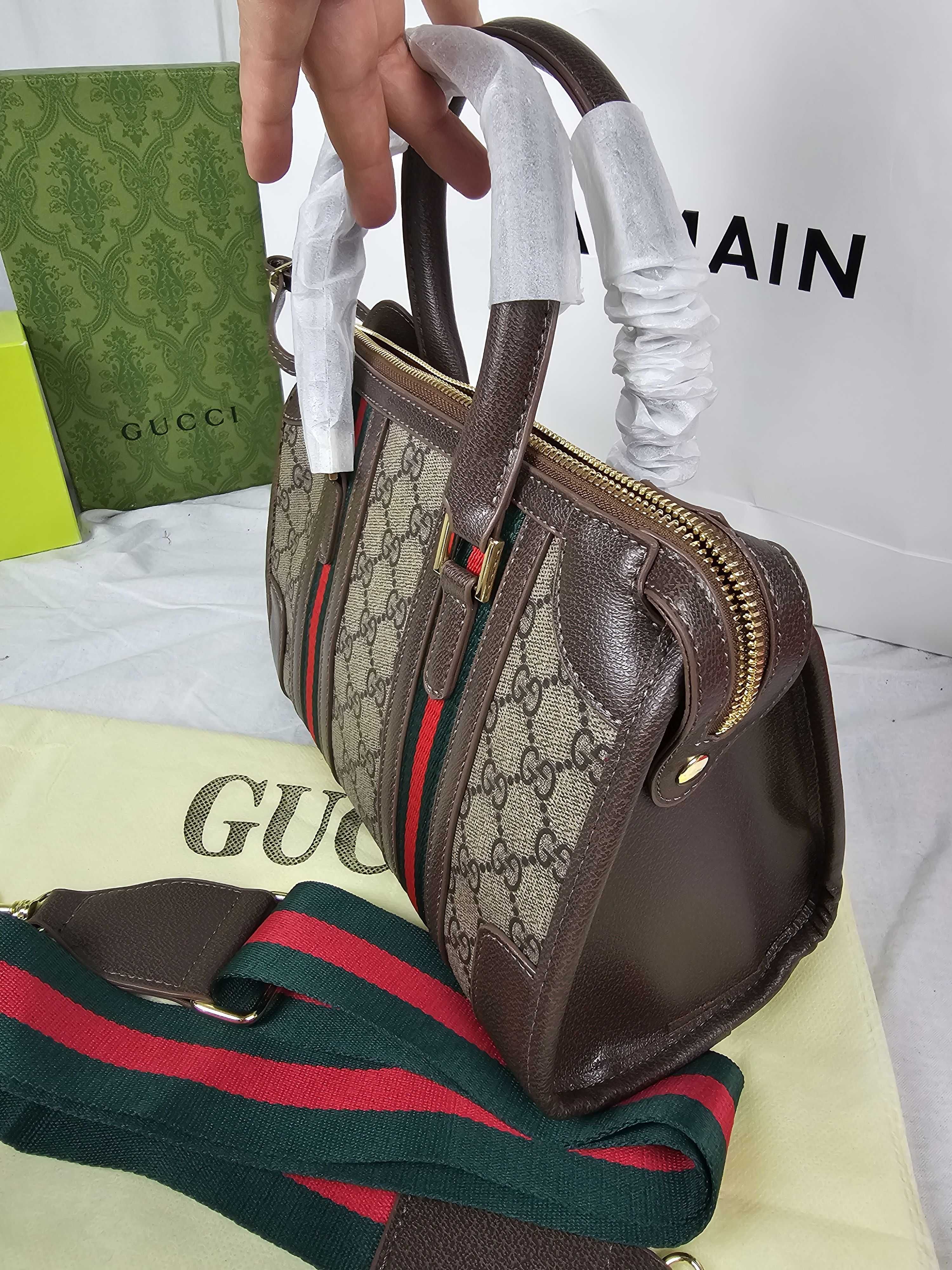 Torba damska Gucci kuferek brązowy torebka