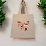 Torba bawełniana/płócienna z haftem handmade motyl
