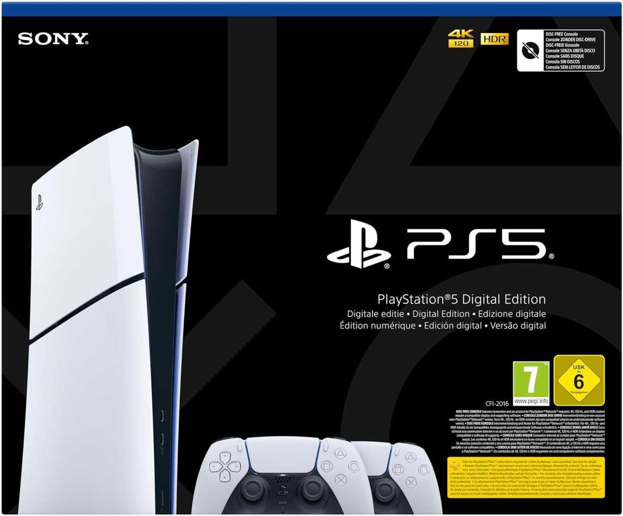Playstation 5 Consola Digital Slim e 2 comandos sem fios Dualsense