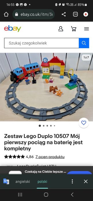 Lego duplo pociąg osobowy,towarowy,wzniesienie,,przejazdy kolejowe