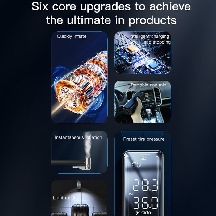 Yesido Pompka elektryczna mini kompresor VC05