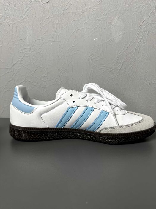 Кеди Adidas Samba White Blue адідас самба кросівки адідас кеды адидас